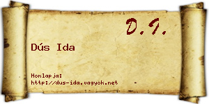 Dús Ida névjegykártya